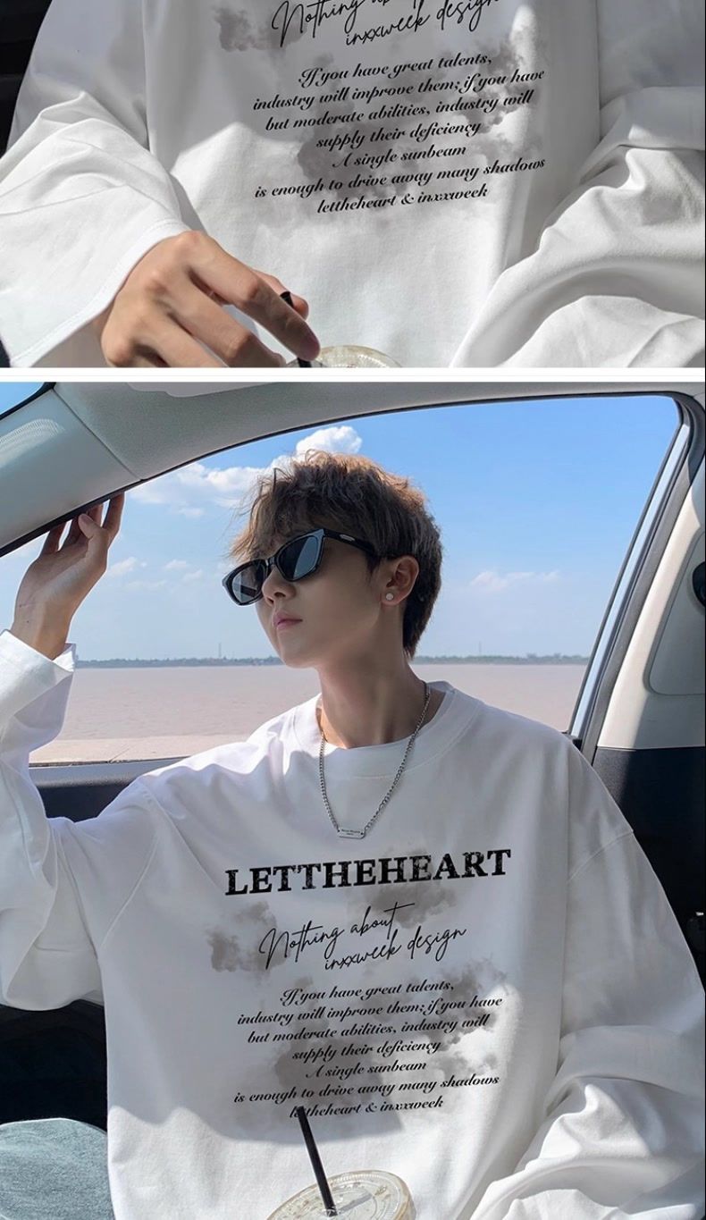 merican-Style 100% Cotton Long-Sleeve T-Shirt For Men Loose-Fit Oversized Hoodie For Fall/Winter White Inner Layer Top Men's Base Layer Shirt_voghion.com