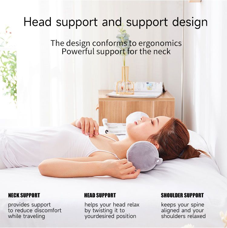 Cuscino da letto Cuscino ritorto Cuscino a deformazione cilindrica Cuscino di protezione per il collo a 360 gradi Cuscino in memory foam a forma di U Cuscino da viaggio per aereo_voghion.com