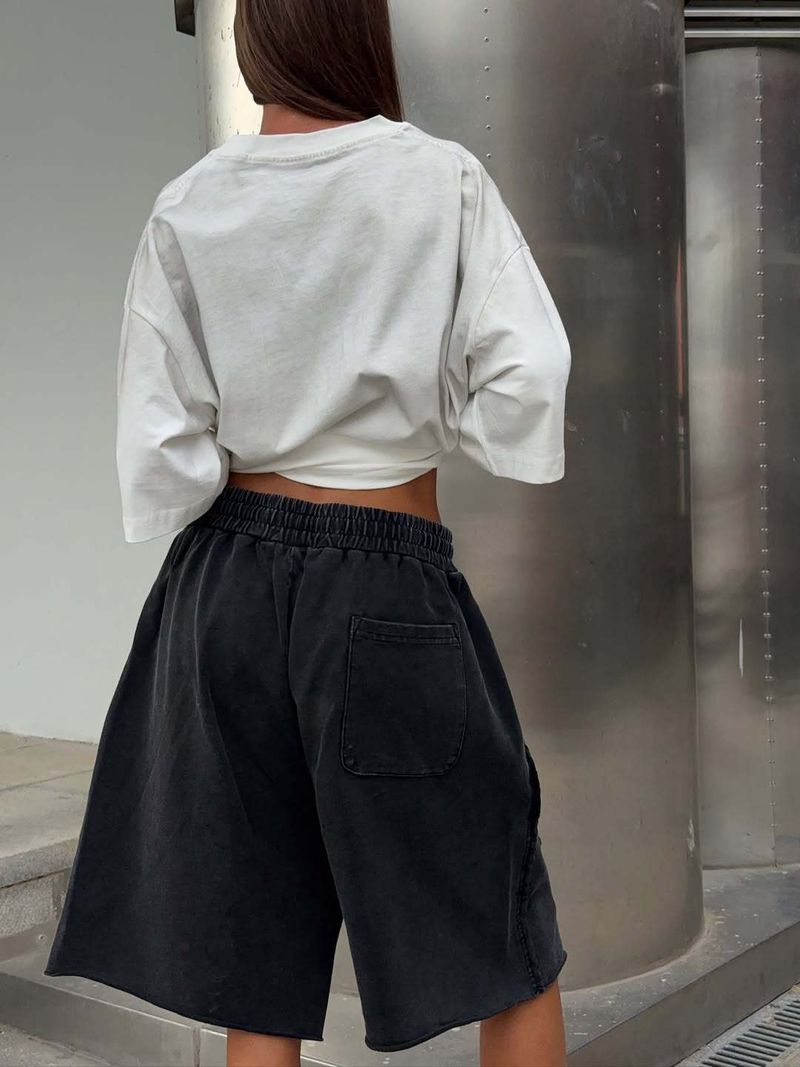 Oversized Distressed Graphic Tee – Streetwear Essential (S-L, Baumwollmischung, überschnittene Schultern, Insta-würdig)_voghion.com