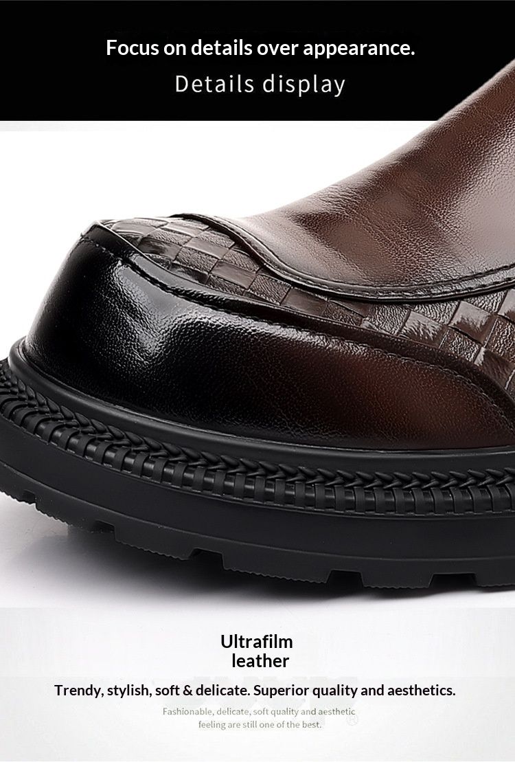 QFV50704555550<=0 Mocassins à semelle épaisse grande taille, style Derby, chaussures tendance pour hommes, en cuir, style business, collection printemps, style européen et américain, hauteur_voghion.com