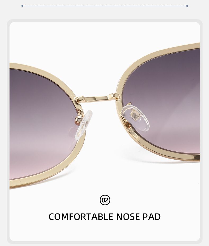 Ochelari de soare mici, cu ramă metalică semicirculară de înaltă calitate, la modă și versatili, pentru fotografiere stradală, T1301_voghion.com