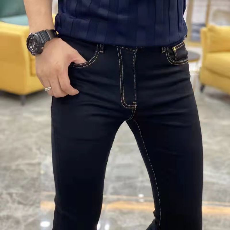 Men's Jeans 2024 Spring New High Elastic Straight Leg Slim Fit Trendy Versatile Pants For Men_voghion.com