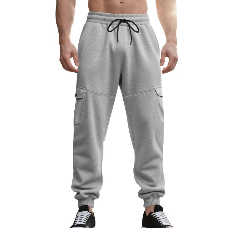 Schwere Cargohose mit Fleecefutter – Jogginghose mit mehreren Taschen und Kordelzug für Herren (Schwarz/Armeegrün/Hellbraun, S-XXXL)_voghion.com