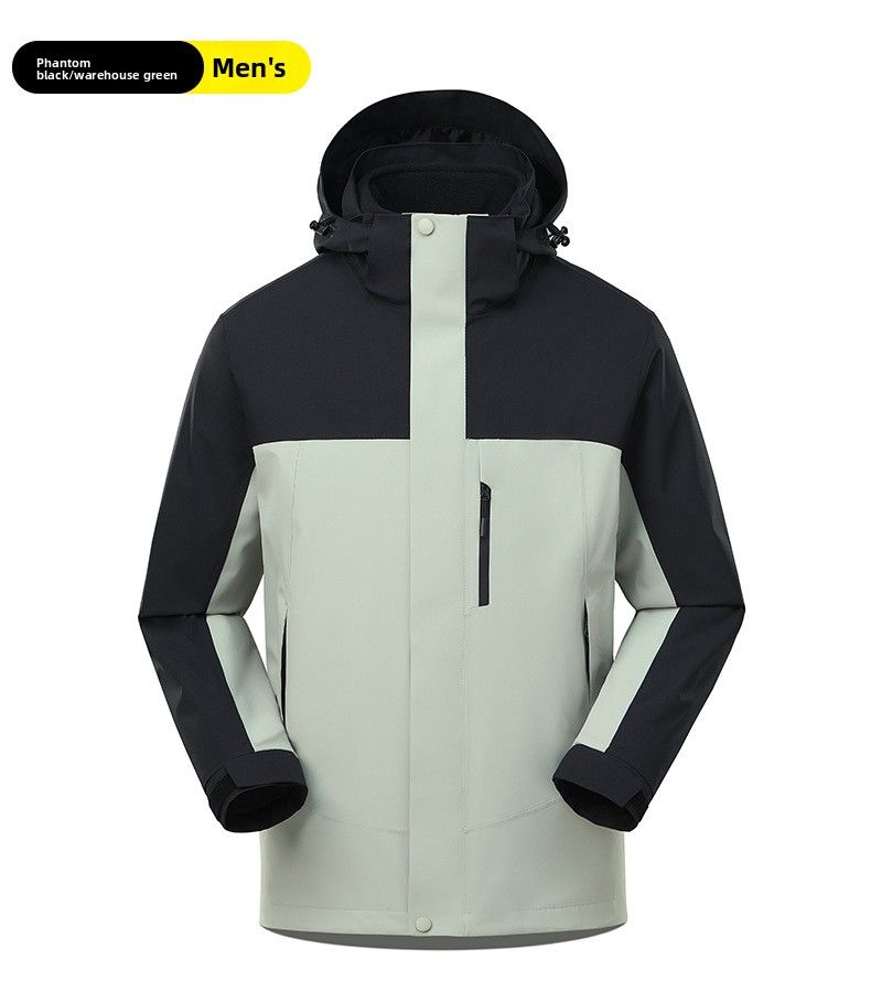 Giacca da trekking da viaggio calda foderata in pile, 3 in 1, antivento e impermeabile, da donna, per esterni, da uomo, Luo Tuo_voghion.com