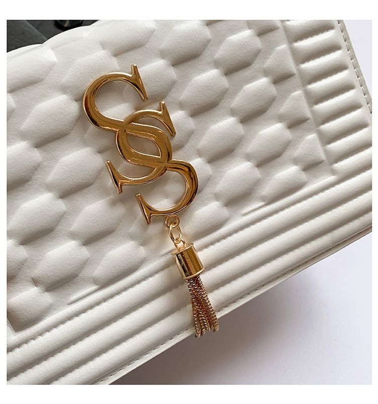 Damentaschen Frühlings- und Sommermode Strukturierte Umhängetasche Damentasche Neue Casual Trend Umhängetasche Retro Kette Kleine Quadratische Tasche_voghion.com