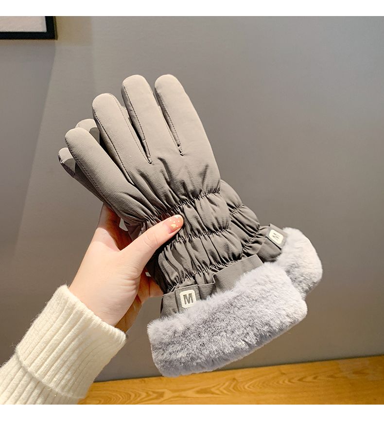 Guantes de esquí para mujer, de invierno, gruesos, cálidos, resistentes al frío, resistentes al viento y con pantalla táctil, para ciclismo al aire libre y deportes._voghion.com