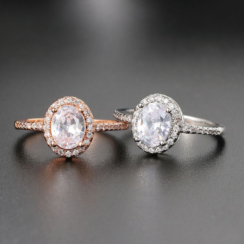 Misty Moon Classic Anello di fidanzamento da donna Micro set AAA Zircone placcato platino Anello con diamanti Gioielli_voghion.com