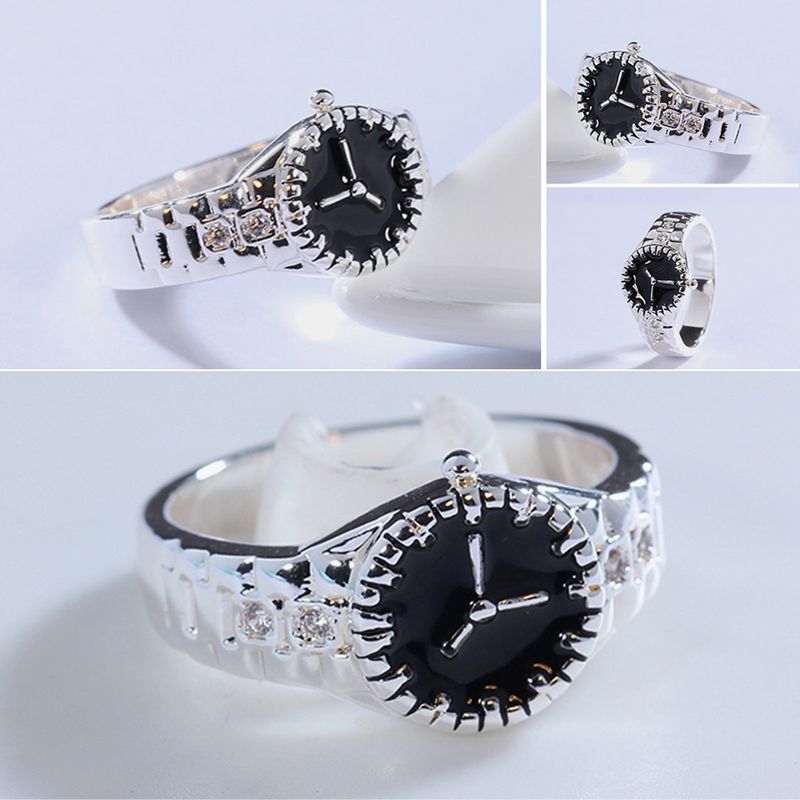 Heiße Verkäufe Heiße Verkäufe Vintage Zirkon Uhr-form Zeigefinger Mode Kristall Ring Kreative Frauen Hochzeit Trendy Charme Schmuck_voghion.com