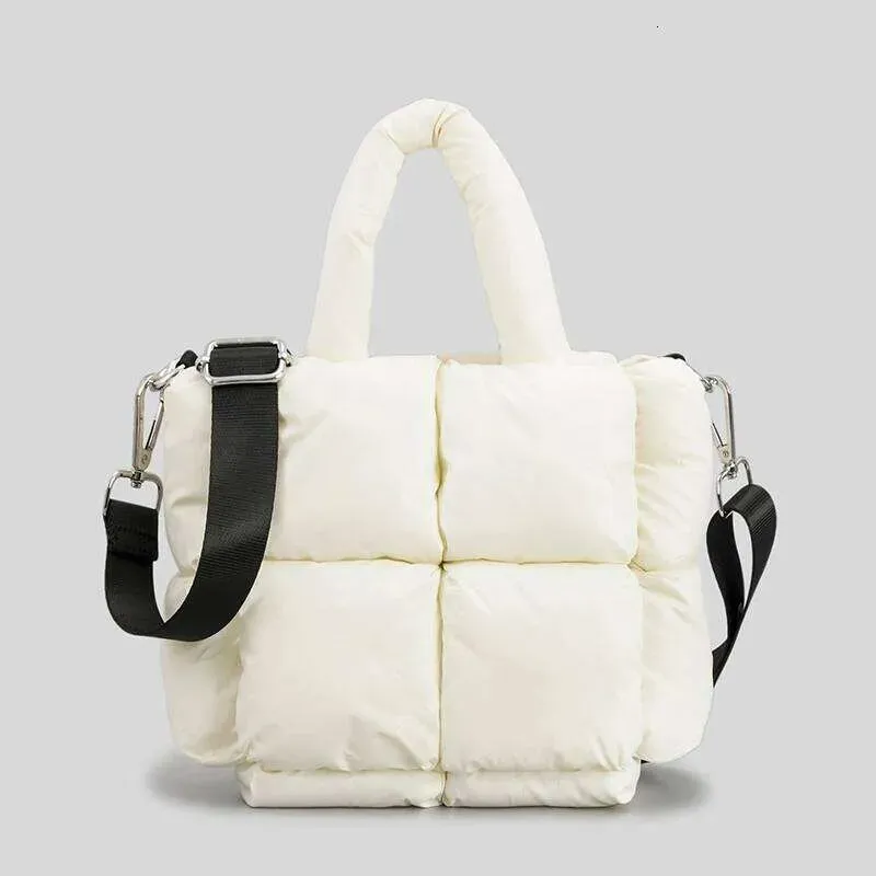 Borsa a tracolla imbottita da donna, in nylon e cotone, con tracolla, invernale, 2024_voghion.com