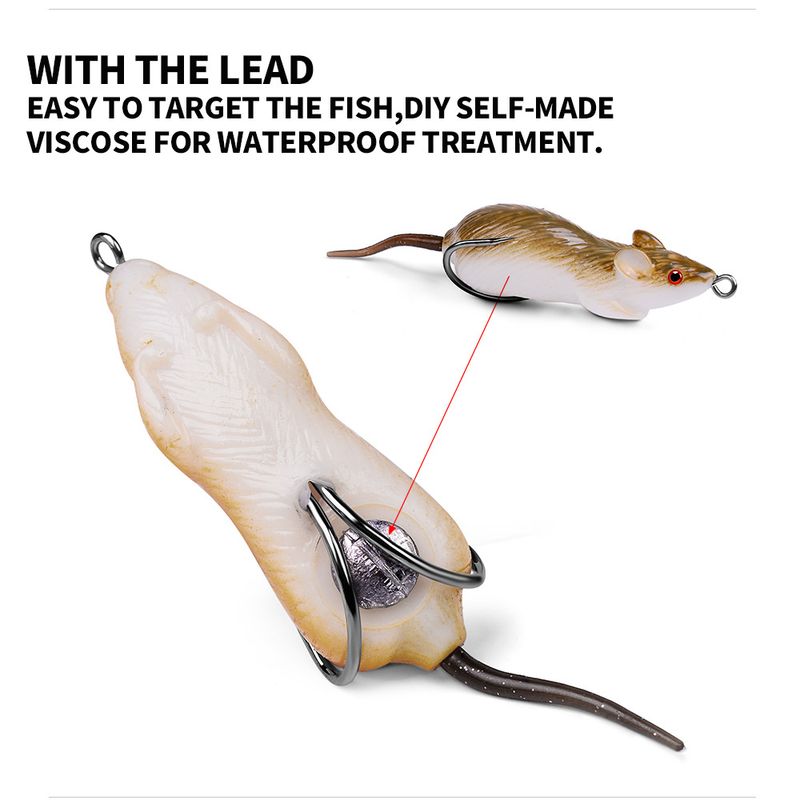 Lure Double Hook Simulation Frog Mouse 6cm 11.5g Soft Bait For Snakehead Fishing_voghion.com