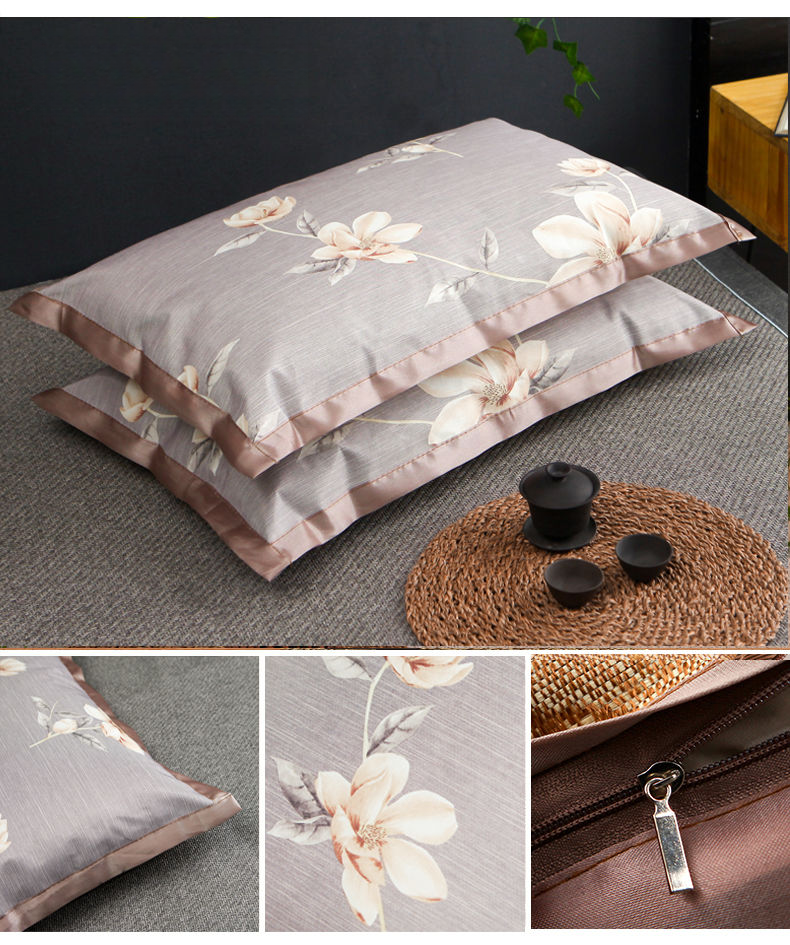 Cooling Ice Silk Vine Core Cover Summer Cool Single Bamboo Pillowcase Adult Pillow Towel Mat Pair_voghion.com