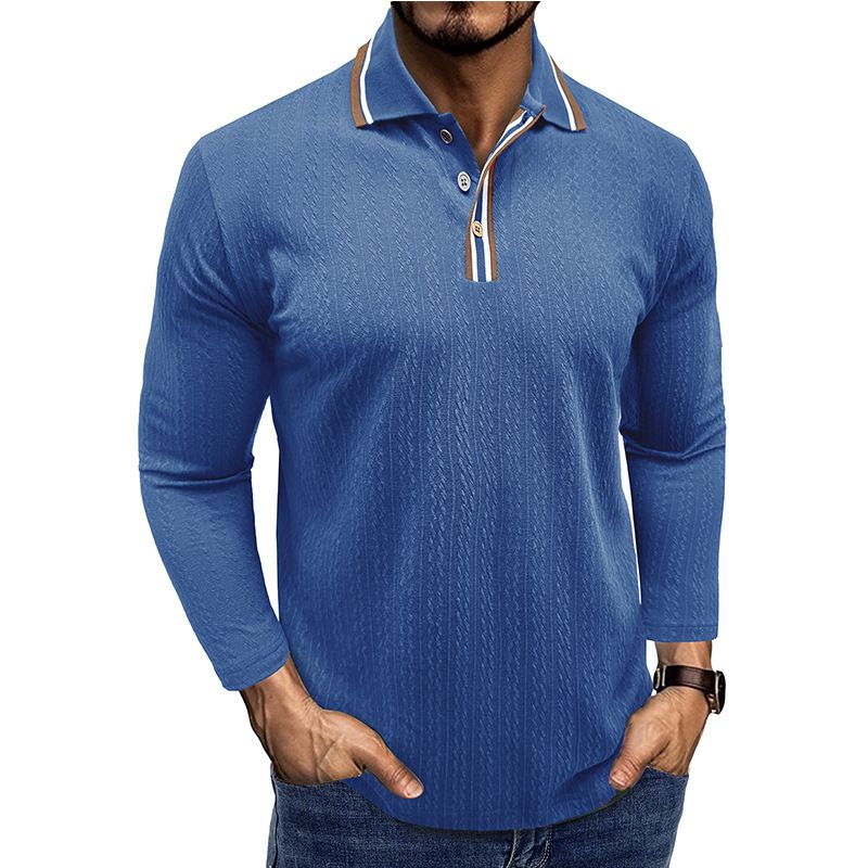 Polo da uomo a maniche lunghe in lana per l'autunno e l'inverno_voghion.com
