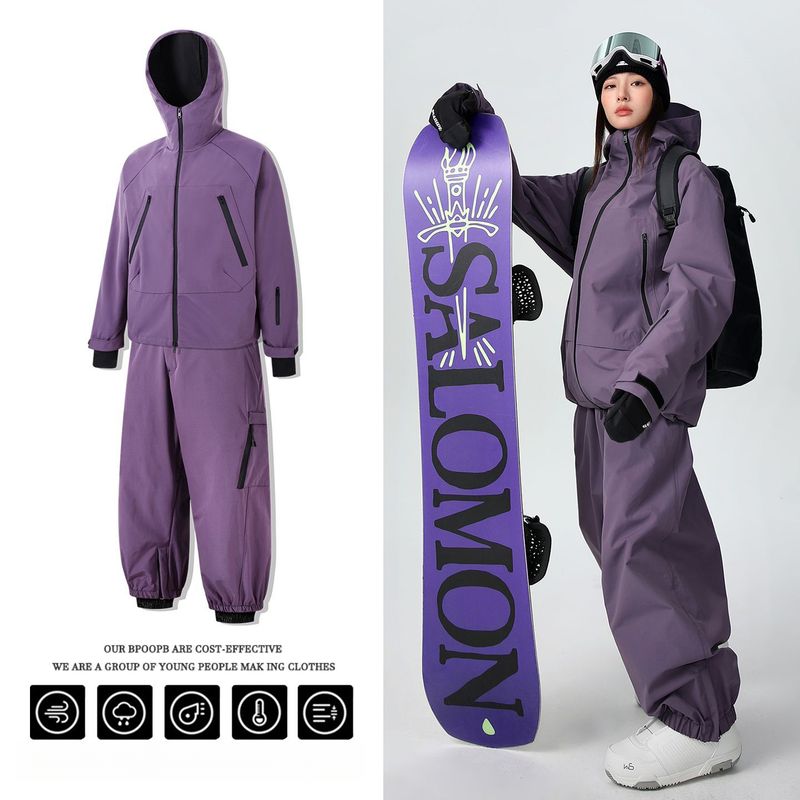2025 Set For Men And Women Windproof Waterproof Warm Zipper Snow Suit Professional Ski Pants Equipment_voghion.com