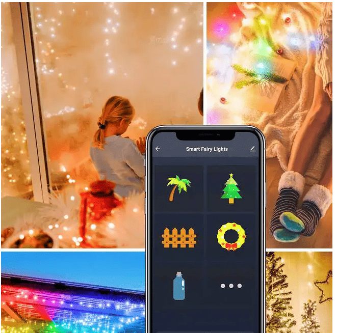 66-light 33ft. Outdoor USB Or Battery Operated Integrated LED Fairy String Light-App Control Music Sync Twinkle Light_voghion.com