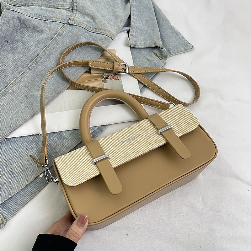 Trendy Versatile Box PU Texture Shoulder Niche Light Luxury Crossbody Women's Handbag Small Square Bag_voghion.com