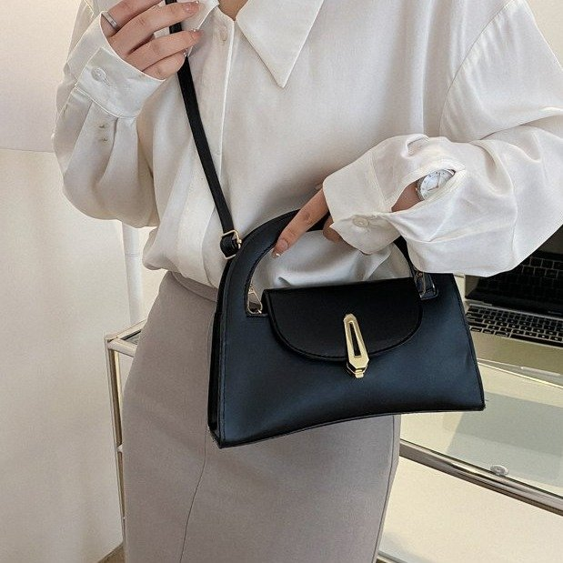 Borsa di fascia alta da donna Estate 2023 New Texture Niche Design All-match Borsa da donna a tracolla estiva nera_voghion.com