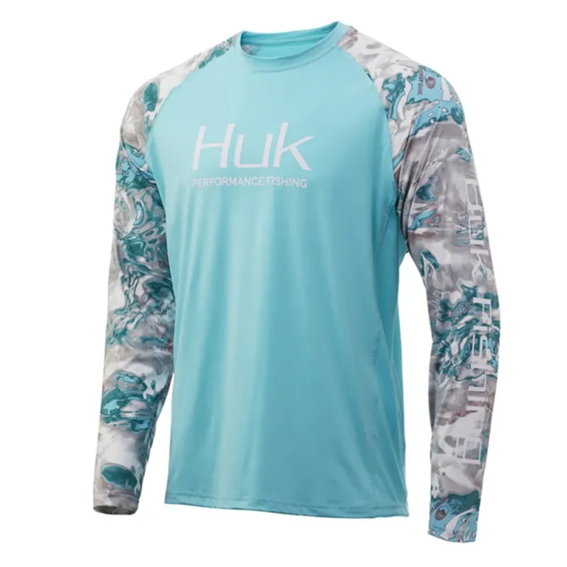 HUK Angeln Shirts Langarm Uv Schutz Kleidung Herren Outdoor Sommer Jersey Upf 50 Kleidung Leistung Atmungsaktiv Angeln_voghion.com