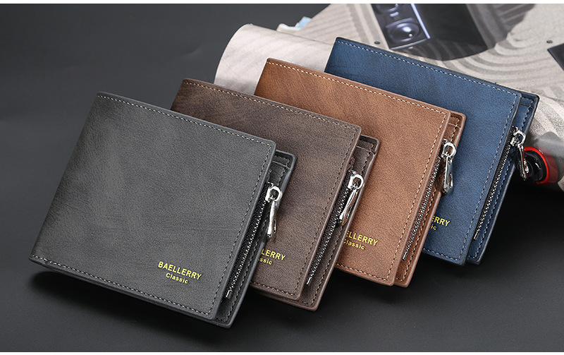 Portafoglio corto da uomo Baellerry Portamonete in pelle PU multi-card di alta qualità Porta carte di credito orizzontale alla moda_voghion.com