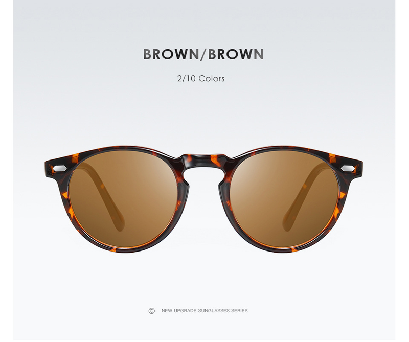 New Round Polarized Sunglasses Glasses Night Vision Goggles TR90 Sunglasses_voghion.com