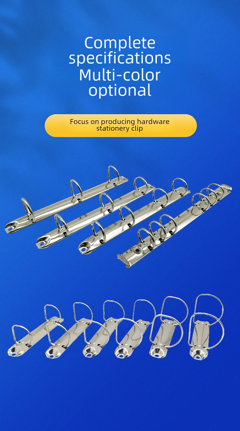 Direkt ab Werk liefern Gold 6-Loch-Clip O-plattierter Metallbinder mit Schalter A6 Notizbuchzubehör Briefpapierclip_voghion.com