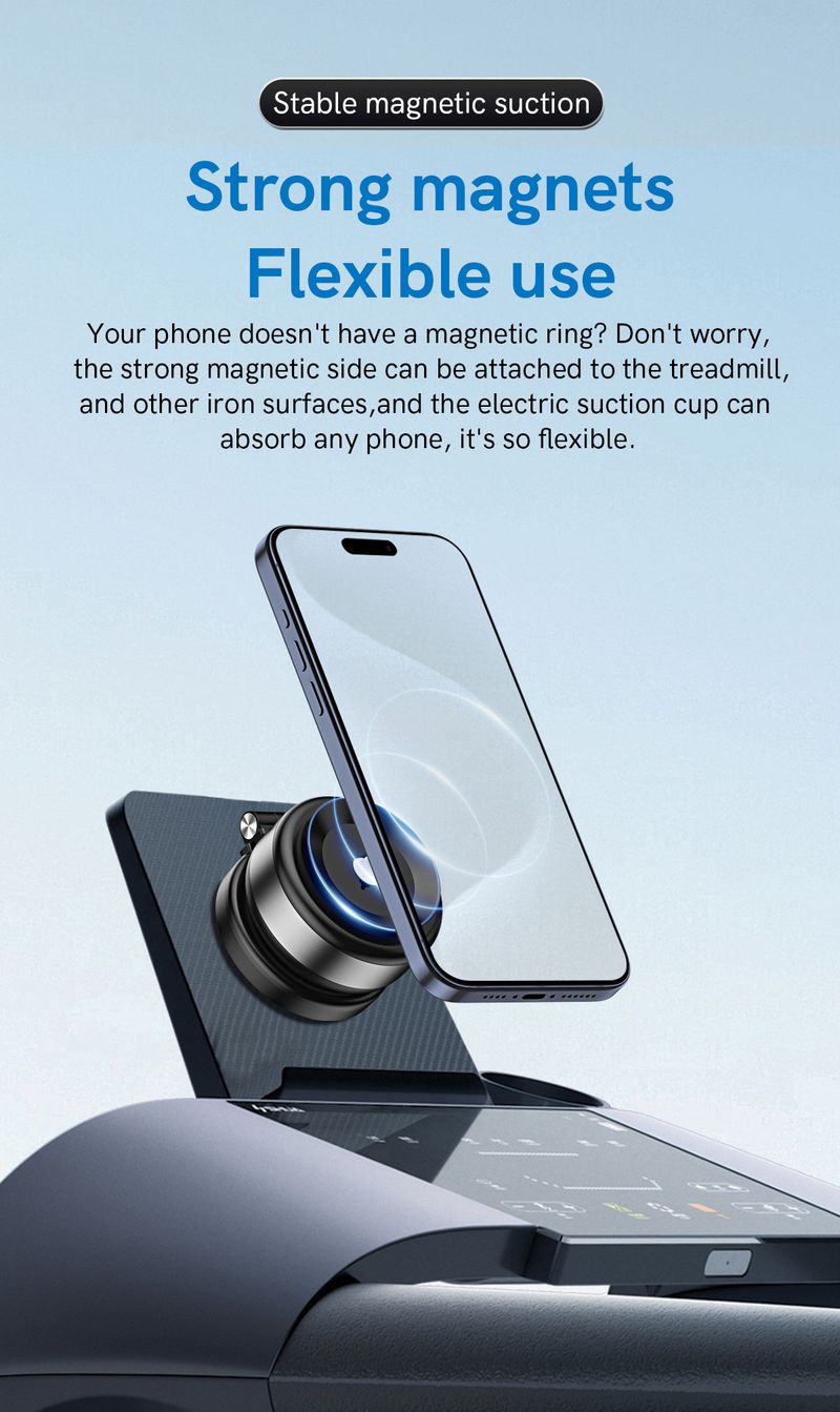 Car Phone Holder Electric Vacuum Suction Cup Telescopic Strong Magnetic Adsorption Bracket For Gym Kitchen Stand Compatible With IPhone_voghion.com