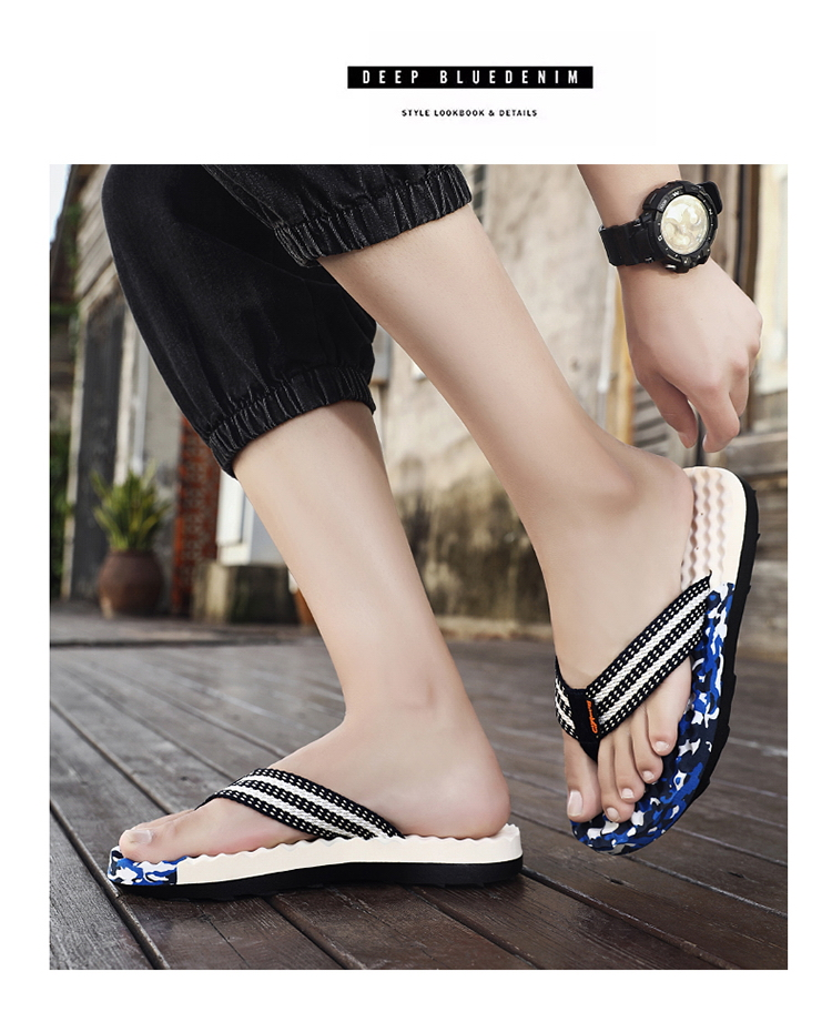Men’s Non Slip Flip Flops Arch Thong Sandals Outdoor Beach Walking Slippers_voghion.com