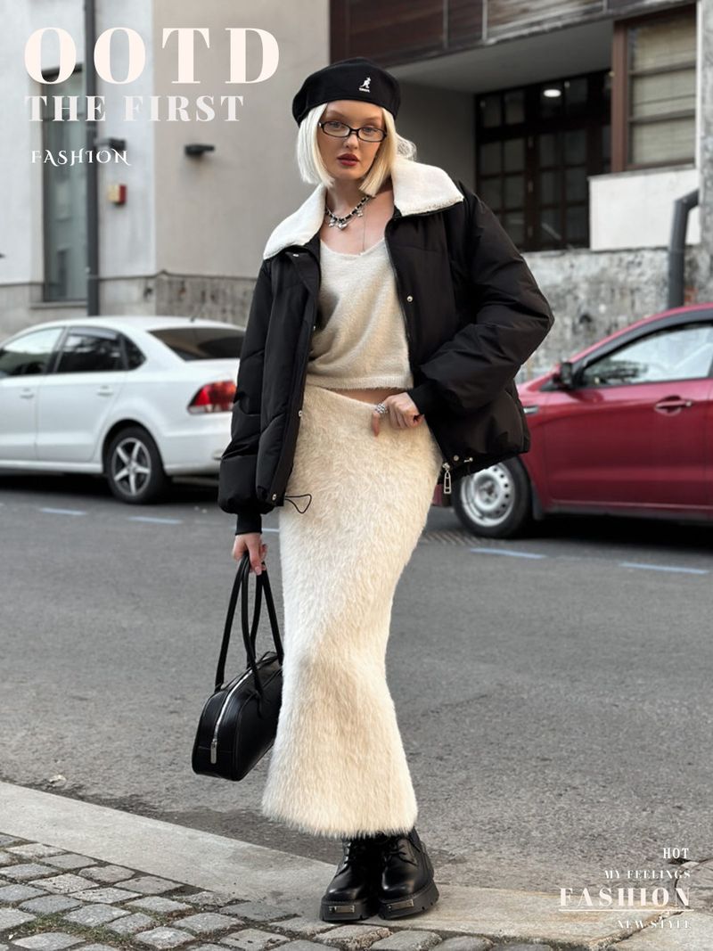 Gonna midi lunga e calda in maglia stampata con bottoni, autunno inverno 2025, per donna, antirughe, sinonimo di capo d'abbigliamento_voghion.com