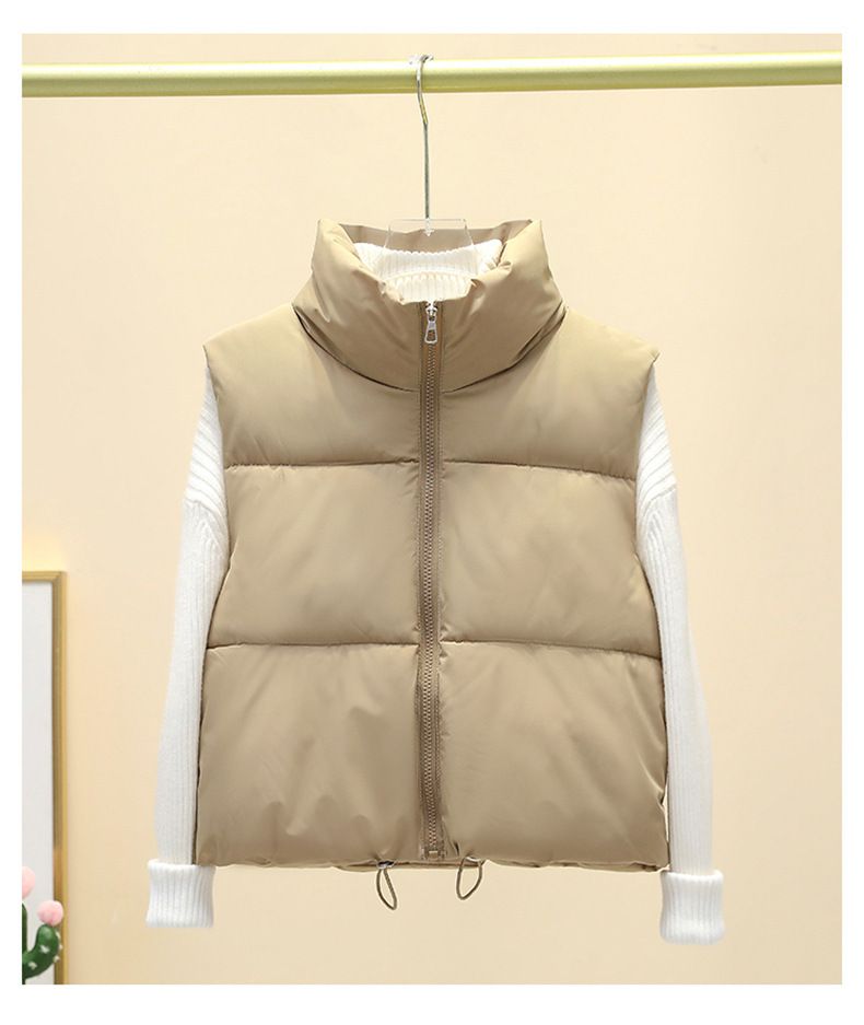 Gilet matelassé sans manches pour femme - Veste courte matelassée pour l'automne et l'hiver, superposition légère et chaude, tenue décontractée et de bureau_voghion.com
