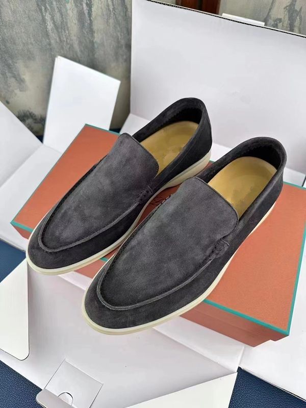 High End Version 2025Lp Suede Loafers Men, One Foot Leather Single Shoes With Soft Sole For Comfortable Driving_voghion.com