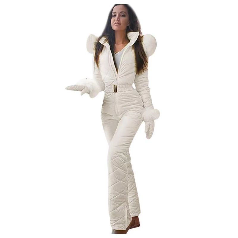 Long Sleeve Body Suits Women Skisuit Outdoor Sports Zipper Ski Suit Cute Outfit Short_voghion.com
