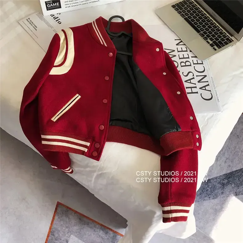 Y2k Womens Clothes Jacket: Oversized College Style Coat, Japanese Varsity Jacket, Lightweight Spring/Autumn Outerwear_voghion.com
