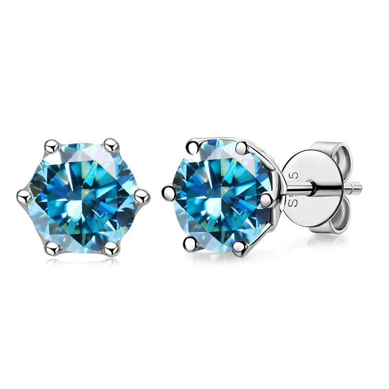 Tancise Real 1 CT D -väriset moissanite-nappikorvakorut naisille Laadukkaat Sterg Sier Sparkg -hääkorut_voghion.com