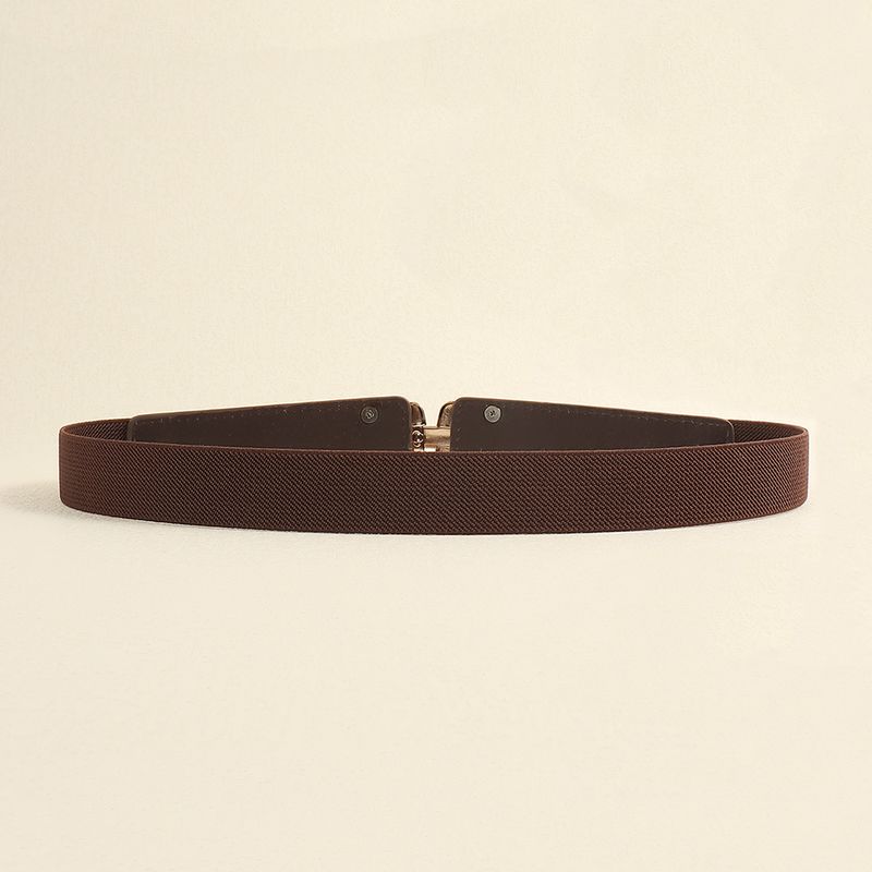 HOT Rectangular alloy buckle elastic belt women's summer narrow waist cover fashion_voghion.com