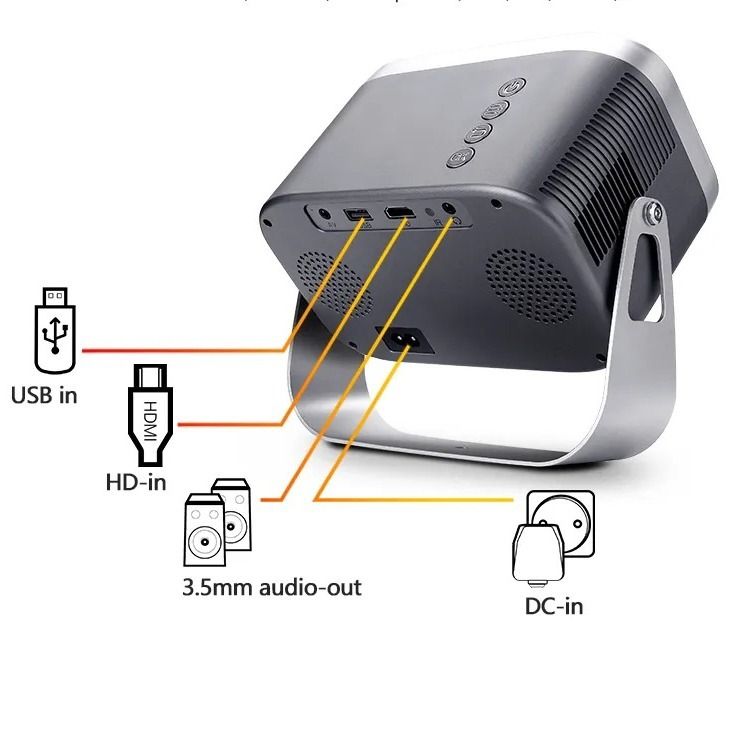 New HY350 HD 4k Smart Home Theater Mobile Screen Portable Mini Projector_voghion.com