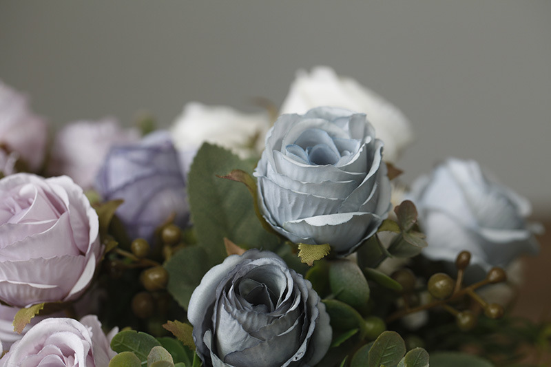 Wholesale artificial flowers 5 heads classical rose bunch wedding home decoration fake flowers road guide movable door lintel floral art_voghion.com