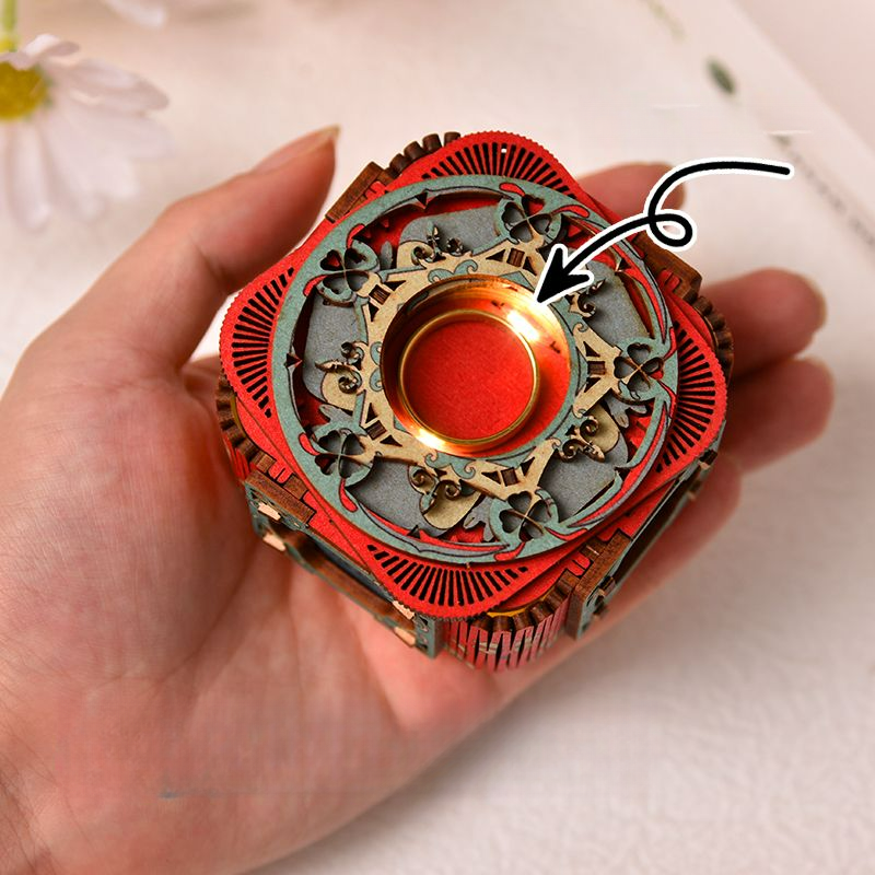 Exquisite Music Handmade DIY Flip Cover Eight-Tone Wooden Assembly Valentine's Day Confession Birthday Gift Box_voghion.com