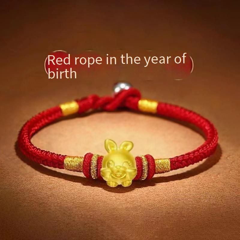 Vieam Sandrotes Armband Messing vergoldet Geburtstagsjahr Sternzeichen Transferperle Handseil_voghion.com