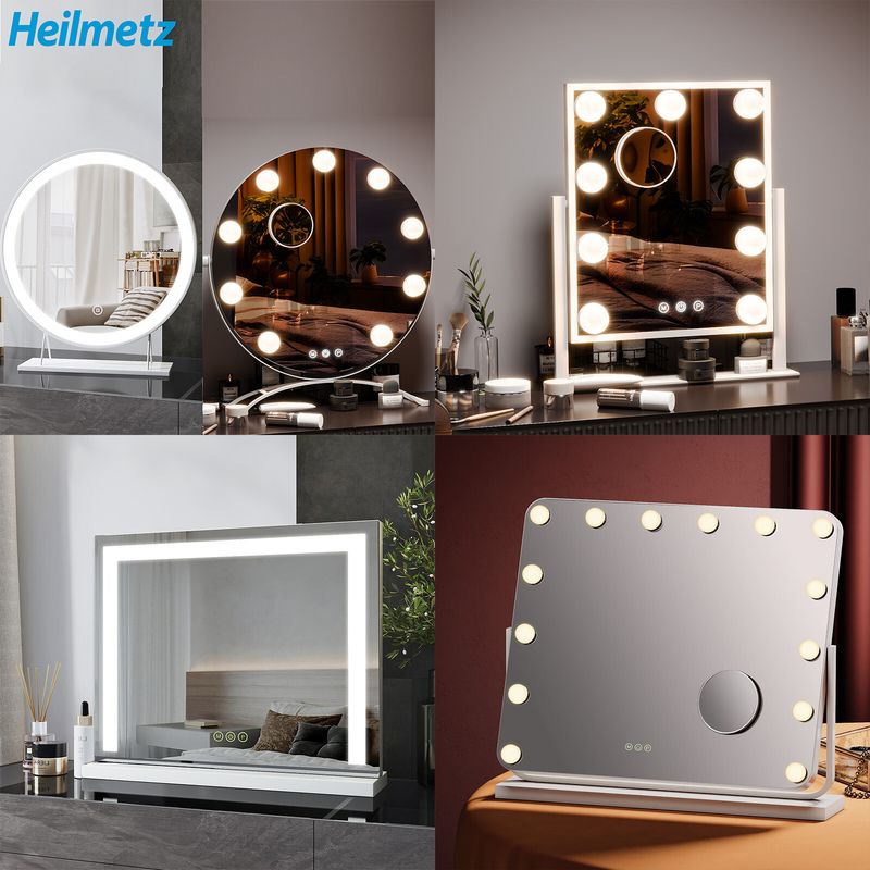 Hollywood Vanity Mirror With LED Touch 3 Light Colors Dressing Table Make-up_voghion.com
