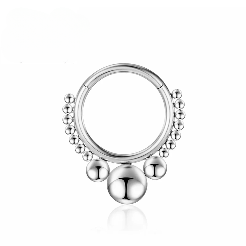 F136 Titan Septum Piercing Helix Näsringar Zirkon Gångjärnssektion Tragus Örhängen Lob Clicker Kroppsbrosk Damsmycken_voghion.com