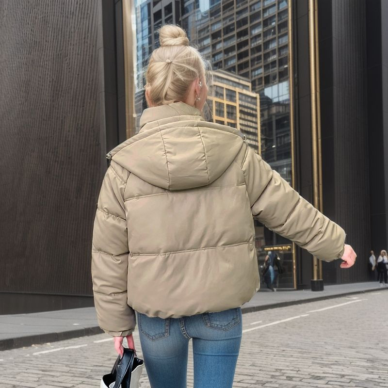 Women's short autumn and winter loose padded sheepskin bread coat_voghion.com