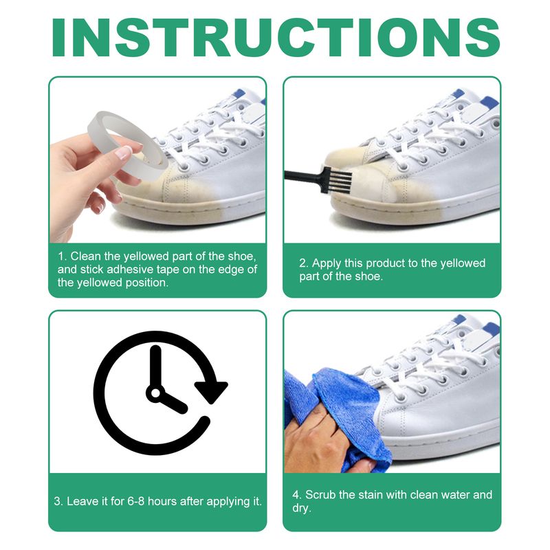 Jue-Fish Schuhe Fleckenentfernung Gelbes Gel, Entfernt Oxidation Um Flecken Zu Reinigen Gelber Rand Waschfreies Gel Kleine Weiße Schuhe_voghion.com