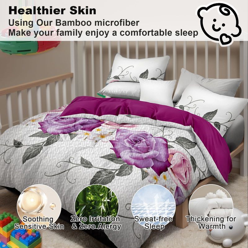 9 Piece Soft All-Season Washed Microfiber Cover Set , Queen/King/Calking Bedding Set With Pillowcases,Bedspread Print Curtains & Solid Curtains,Print, Moisture-Wicking, Soft ,Cooling, Easy Care_voghion.com