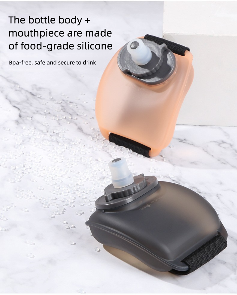 Borraccia portatile per l'idratazione da polso, per ciclismo, fitness e corsa all'aperto, 200 ml_voghion.com