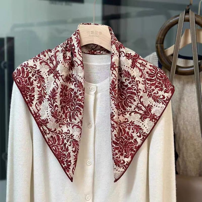 Sciarpa quadrata in vera seta e lana di alta qualità, elegante, alla moda, autunno inverno, stile giovanile, 65 cm, di Mulberry_voghion.com