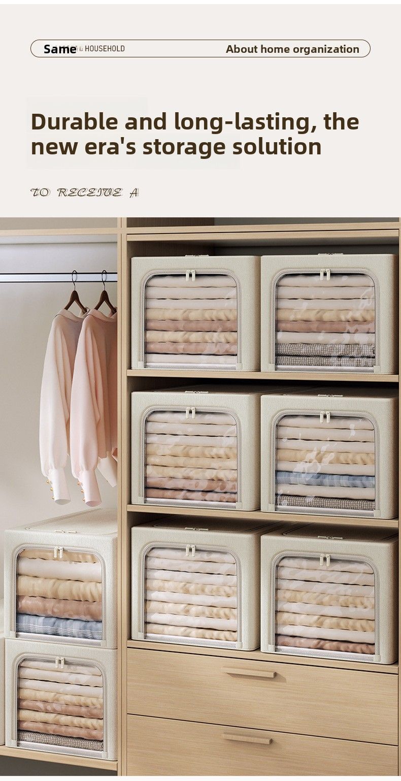 Aufbewahrungsbox für Spielzeug, Hosen und Kleidung mit seitlicher Öffnung, verdicktem Stoff, faltbar, für den Kleiderschrank_voghion.com