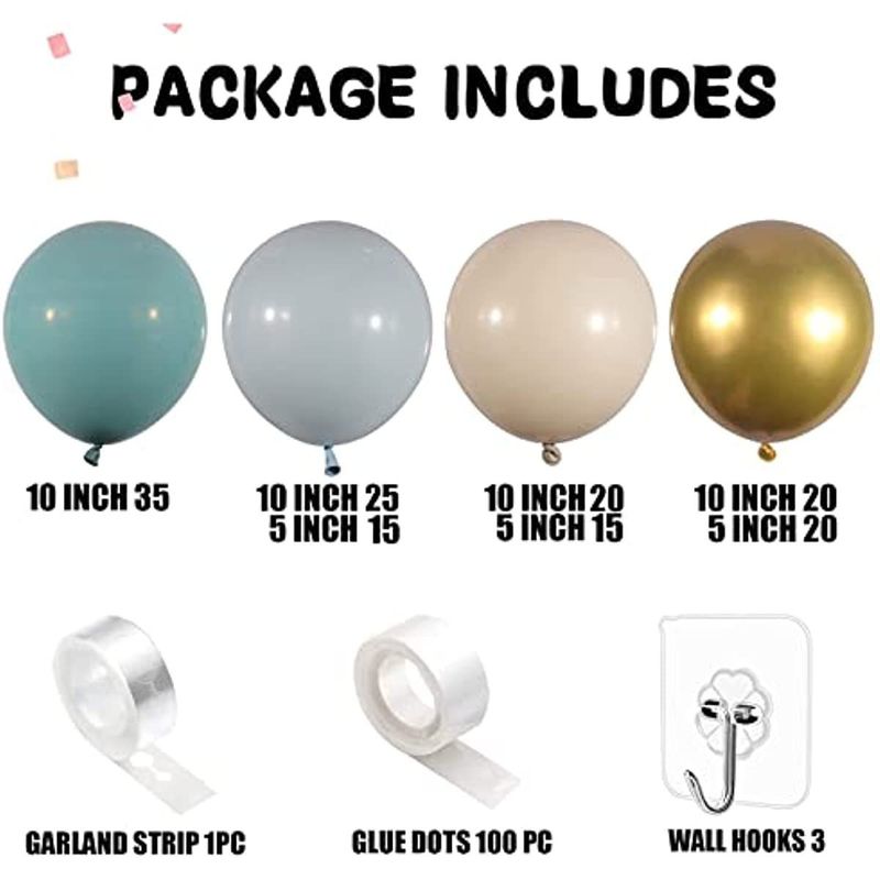 Vintage Blue Balloon Arch Kit 200pcs Premium Thick Latex Balloons For Wedding Birthday Grand Opening Decorations With Garland String And Stand_voghion.com