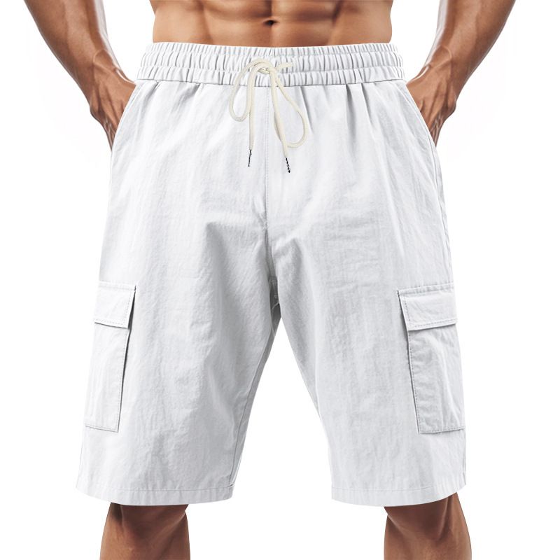 Unbeatable Quality Summer Men's Are Skin Friendly, Breathable, Loose Fitting Workwear With Multiple Pockets And A Five Point Casual Beach_voghion.com