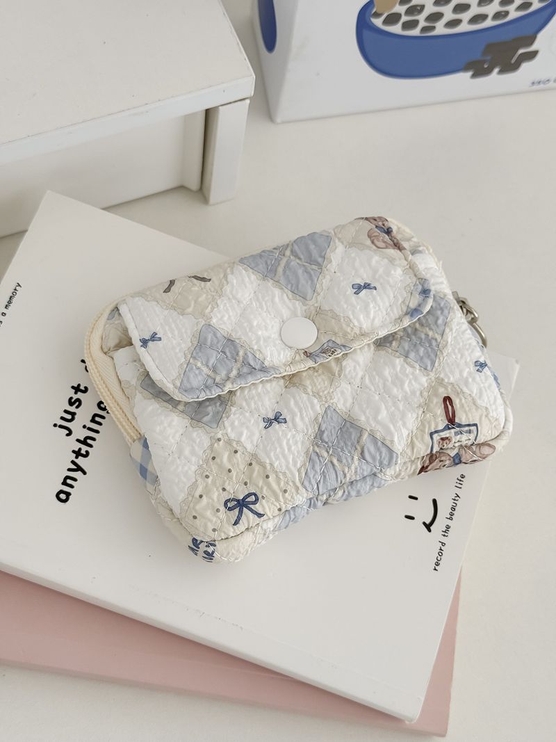 Concealed Buckle Coin Purse High-Value Cartoon Print Portable Key Lipstick ID Storage Bag_voghion.com