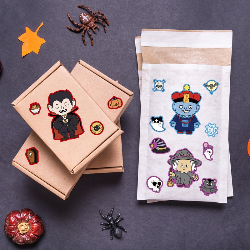 Stickers 8 Piece Halloween Series Face Changing Stickers Children's Educational DIY Toy Puzzle Stickers Stationery Stickers Wholesale_voghion.com