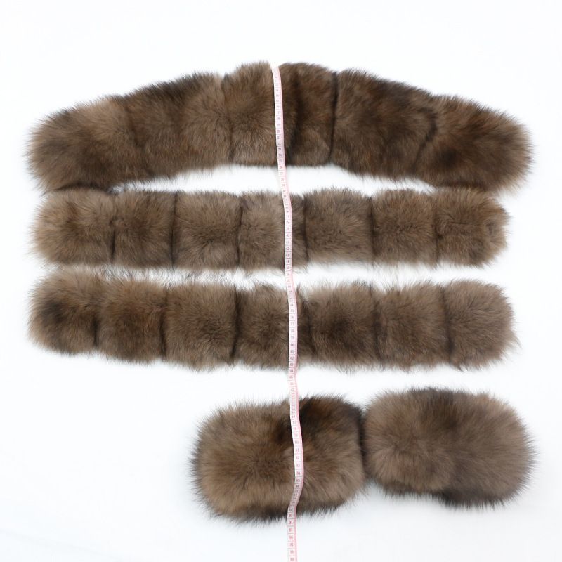 Abbigliamento donna nuovo parka con fodera in pelliccia artificiale ispessita, giacca con collo in pelliccia di volpe vera staccabile, cappotto di pelliccia_voghion.com